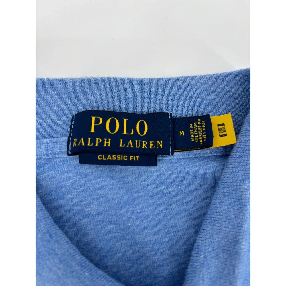 Polo Ralph Lauren Mens Classic Fit Short Sleeve Polo Shirt Blue Heather Medium